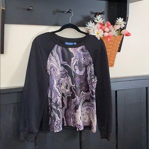 Simply Vera wang marble look long sleeve top XL